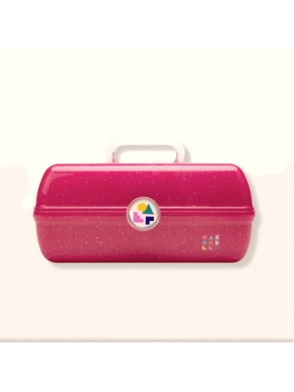Caboodles Girl On The Go, Pink Jelly Glitter Makeup Case, EUC